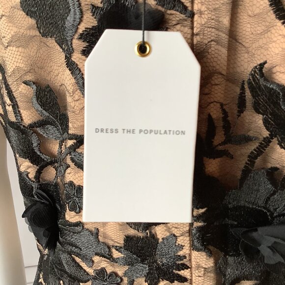 **Dress the Population** Sidney Plunging Gown Sleeveless Floral Large NWT - Picture 7 of 8